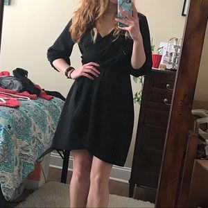 Half sleeve black cocktail dress